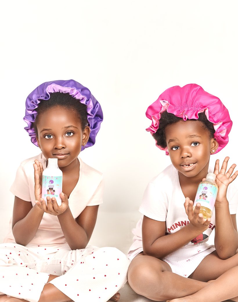 Enfants aux cheveux afro naturels, gamme L'Hair Afro